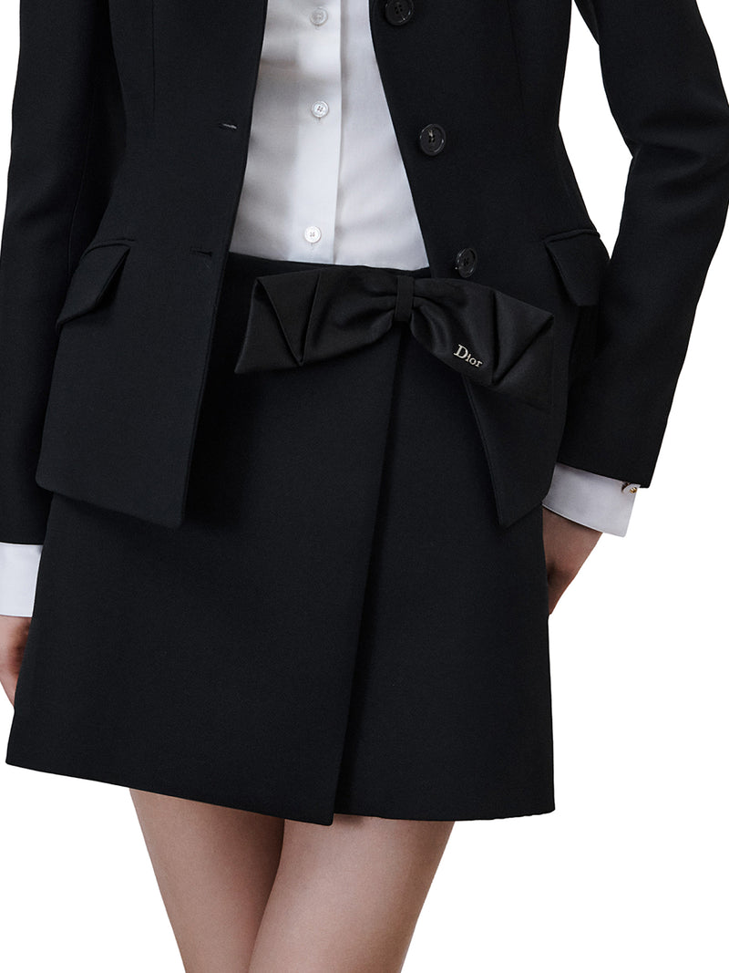 WOOL AND SILK WRAP MINISKIRT