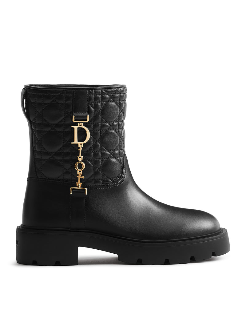 DIORLY ANKLE BOOT IN CALFSKIN AND QUILTED CANNAGE LAMBSKIN
