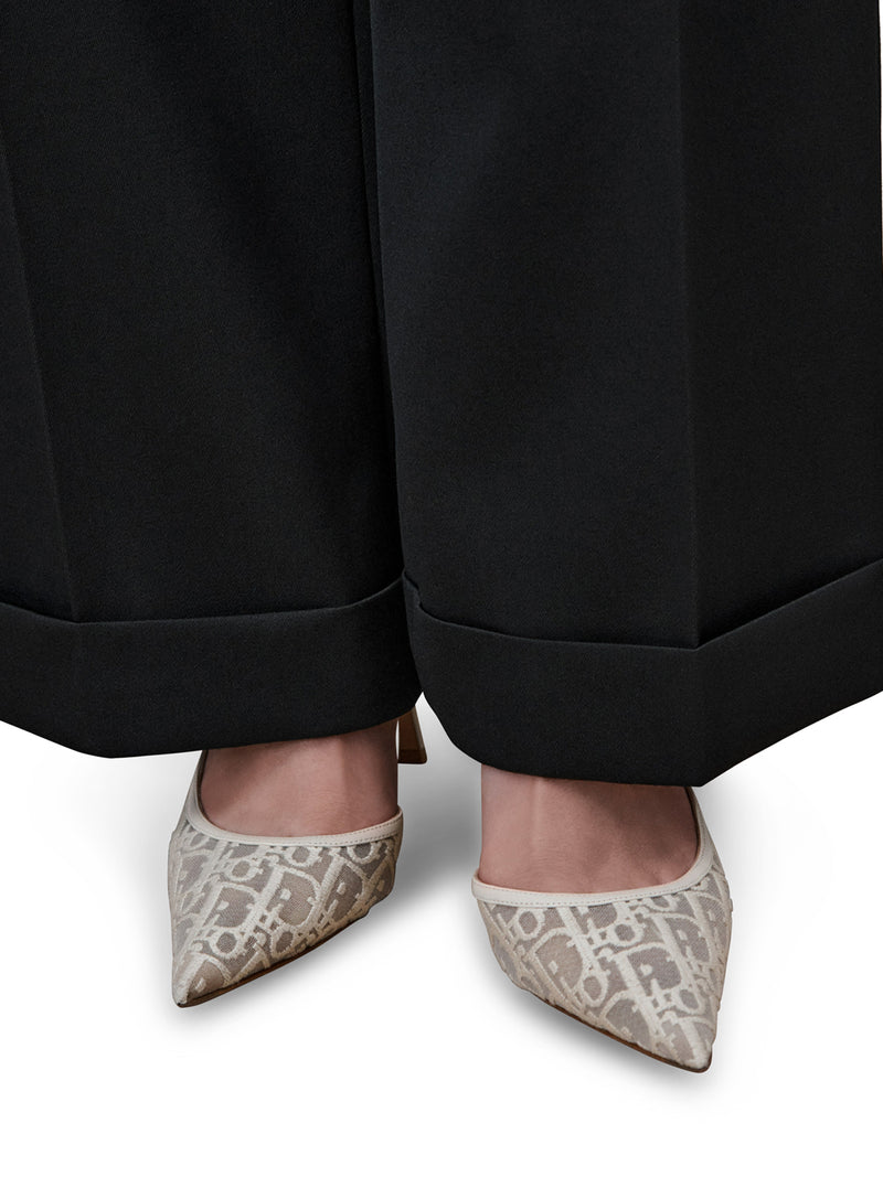 ADIORABLE SLINGBACK PUMPS IN MESH WITH ÉCRU DIOR OBLIQUE EMBROIDERY
