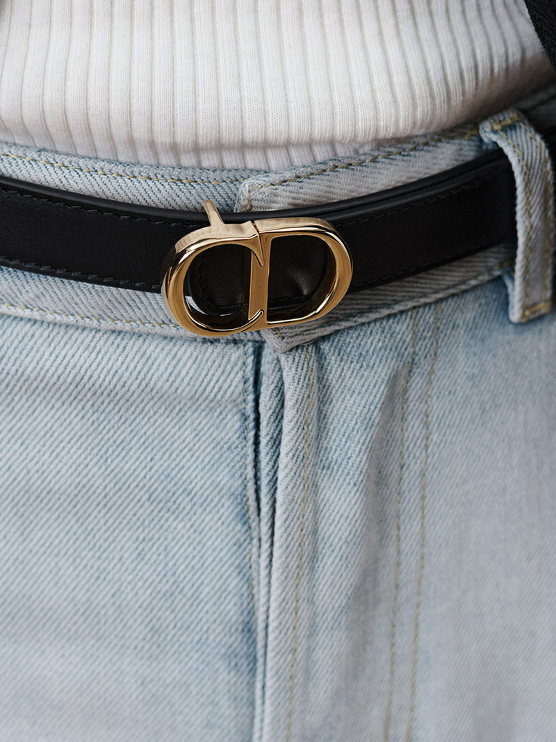 CD ICON REVERSIBLE BELT IN SMOOTH CALFSKIN