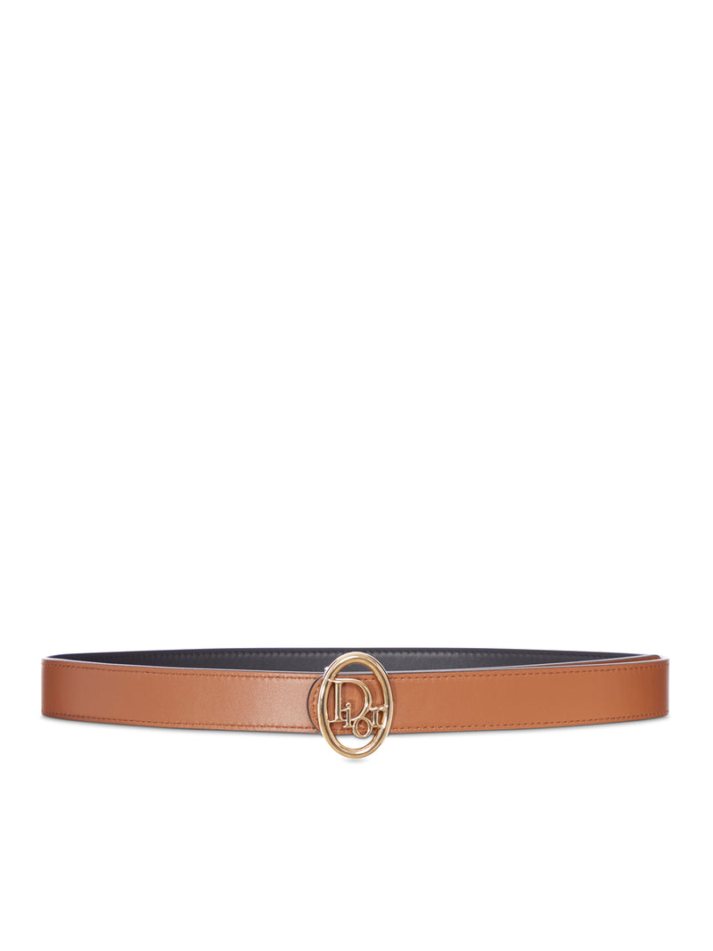 REVERSIBLE OBLIQUE BELT IN SMOOTH CALFSKIN