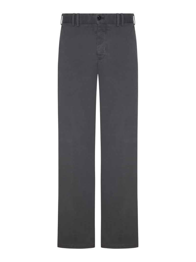 STRETCH COTTON CHINO TROUSERS WITH STRAIGHT LEG