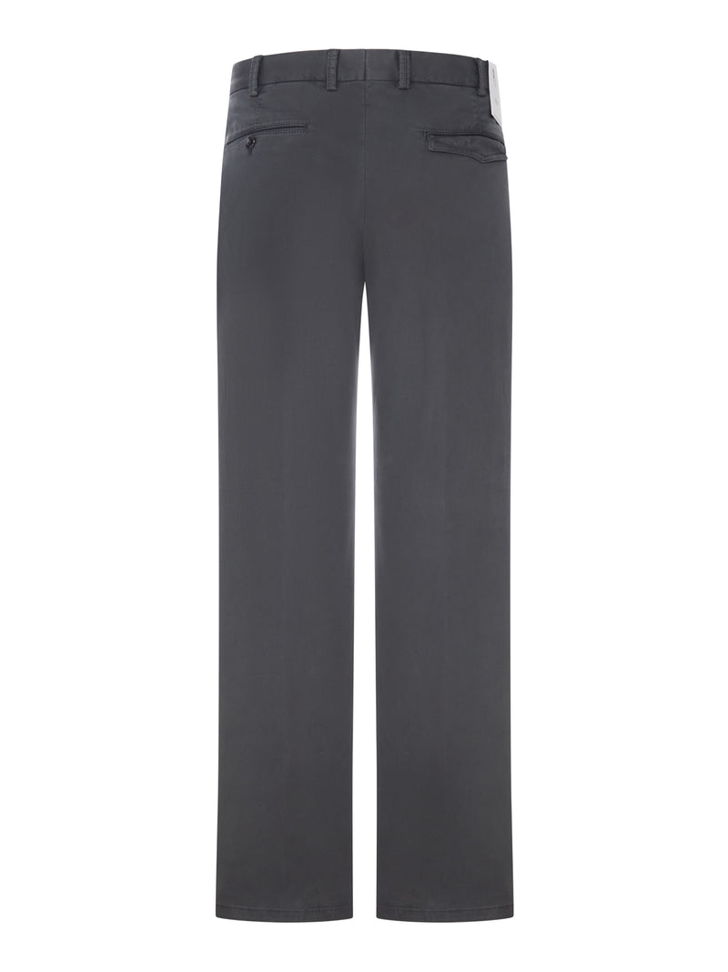 STRETCH COTTON CHINO TROUSERS WITH STRAIGHT LEG