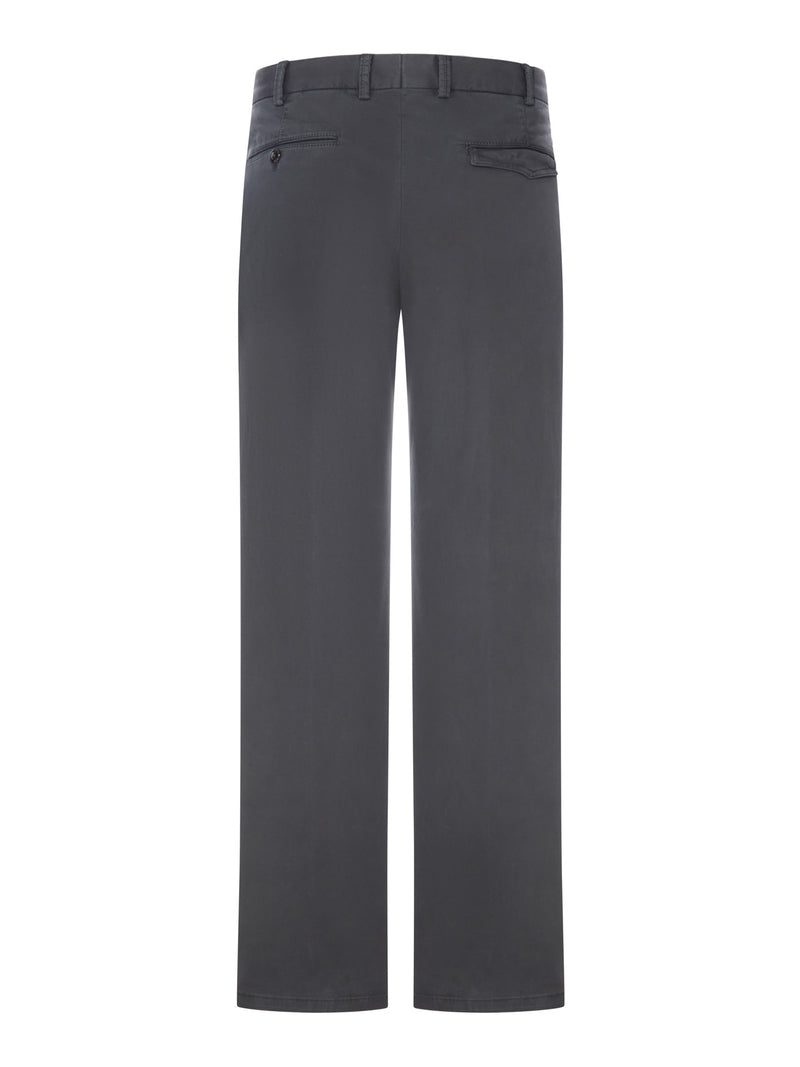 STRETCH COTTON CHINO TROUSERS WITH STRAIGHT LEG