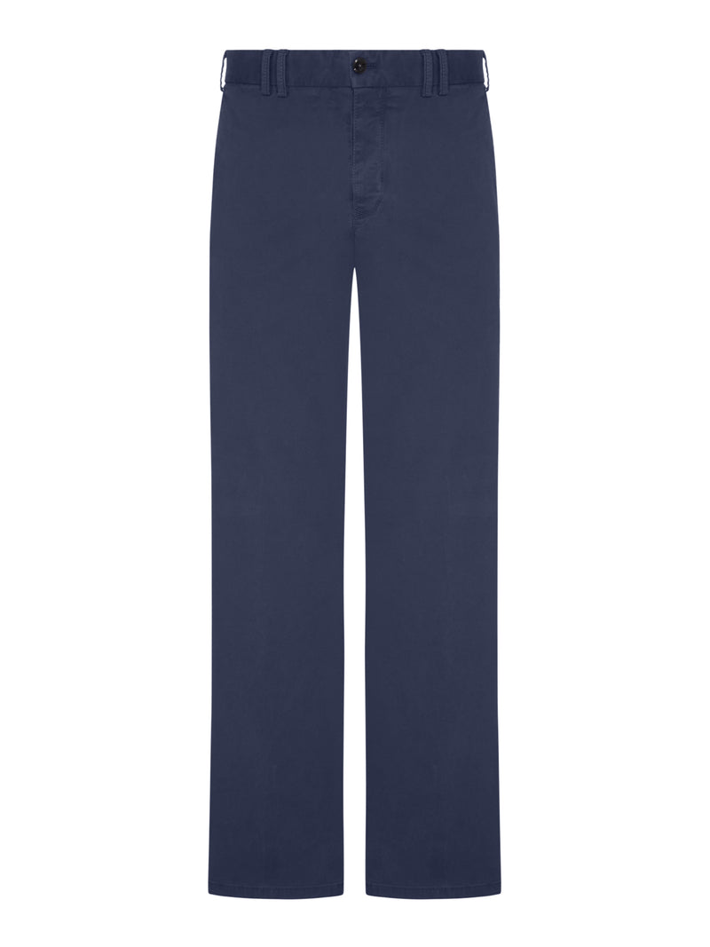 STRETCH COTTON CHINO TROUSERS WITH STRAIGHT LEG