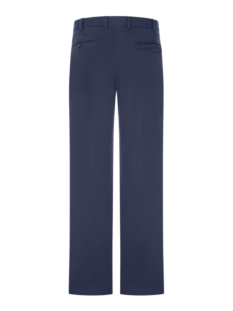 STRETCH COTTON CHINO TROUSERS WITH STRAIGHT LEG