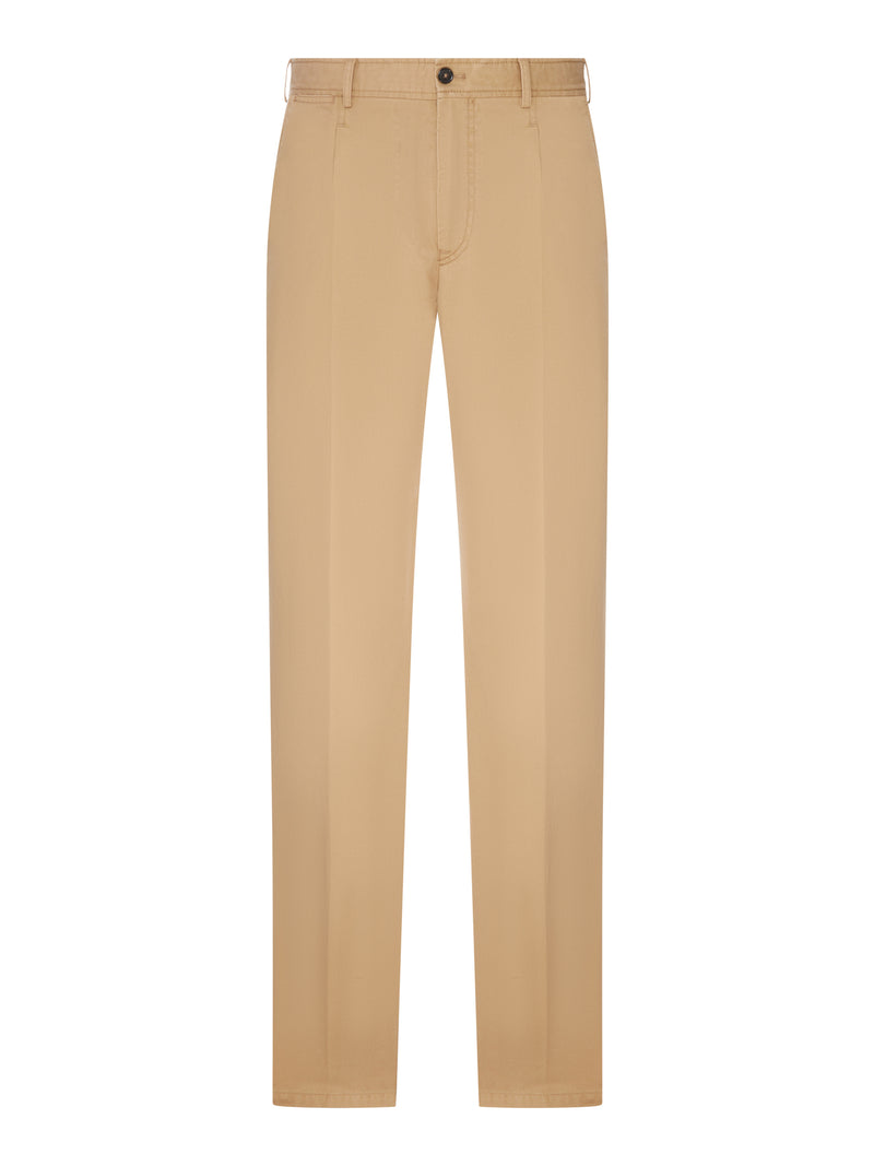 COTTON CHINO TROUSERS WITH IRONED CREASE