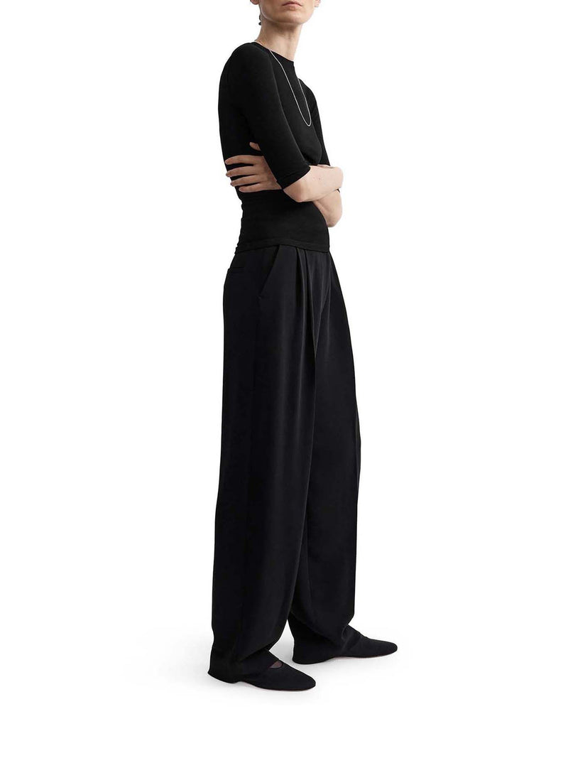 BLACK WIDE LEG PANTS