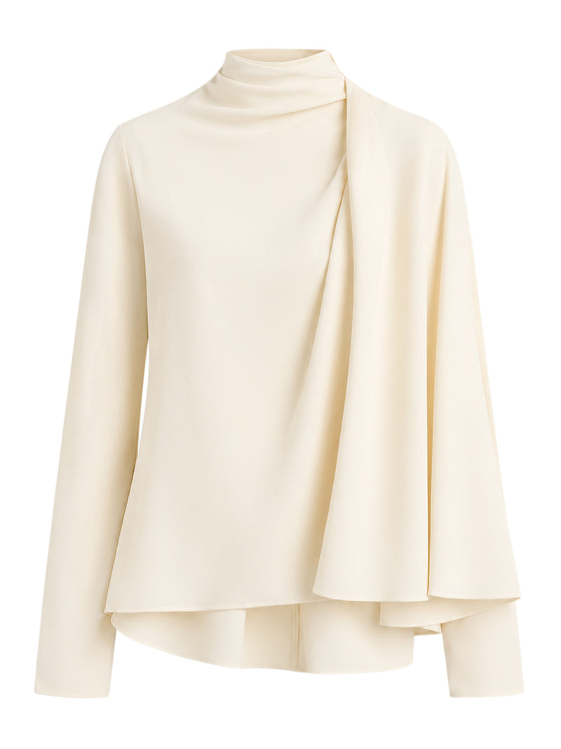 FLUID DRAPED CADY BLOUSE