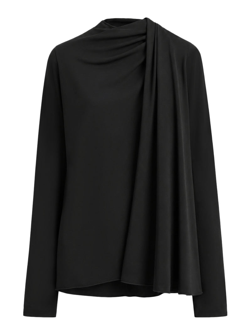 FLUID DRAPED CADY BLOUSE