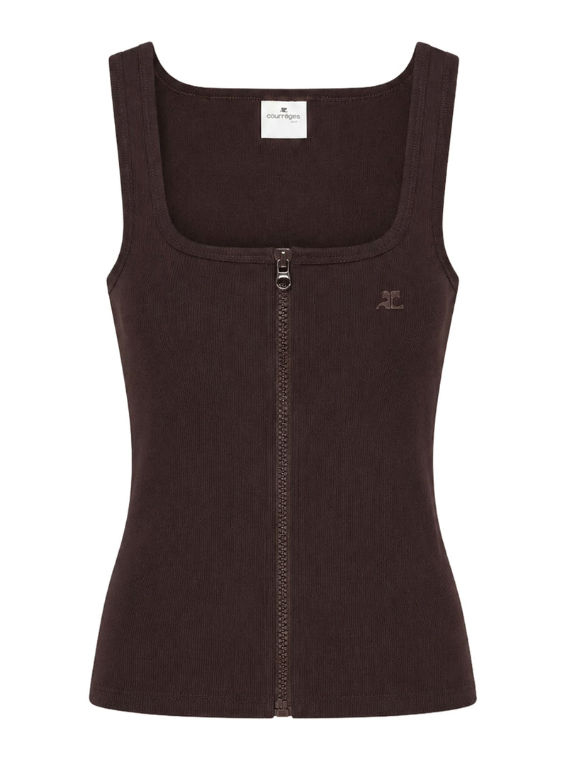 90S-STYLE RIBBED TANK TOP WITH ZIP