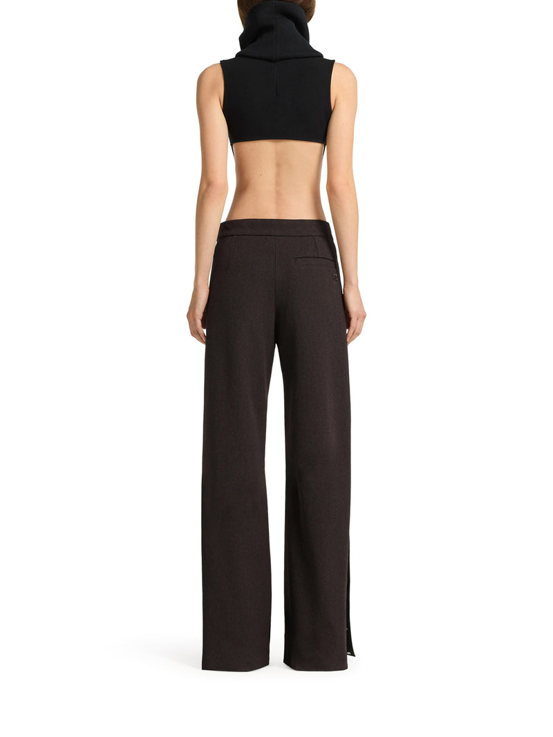 HIGH-NECK KNIT BODYSUIT WITH CUT-OUT