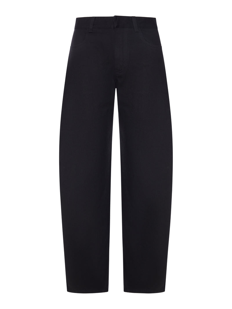 BLACK WIDE-LEG TROUSERS