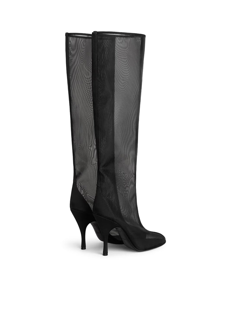 KNEE-HIGH MESH BOOTS
