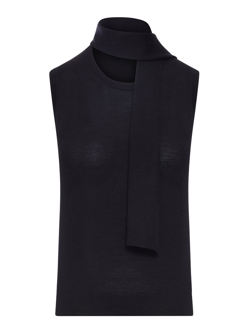 SLEEVELESS TOP WITH INTEGRATED SCARF