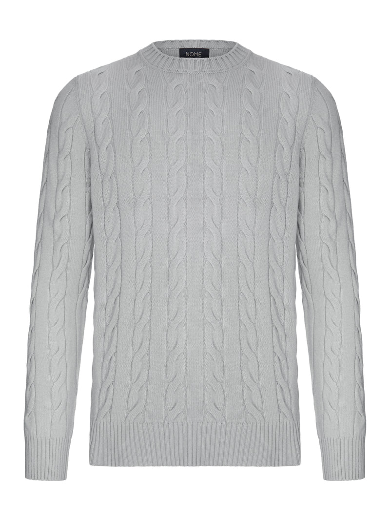 CREW NECK CABLE KNIT SWEATER