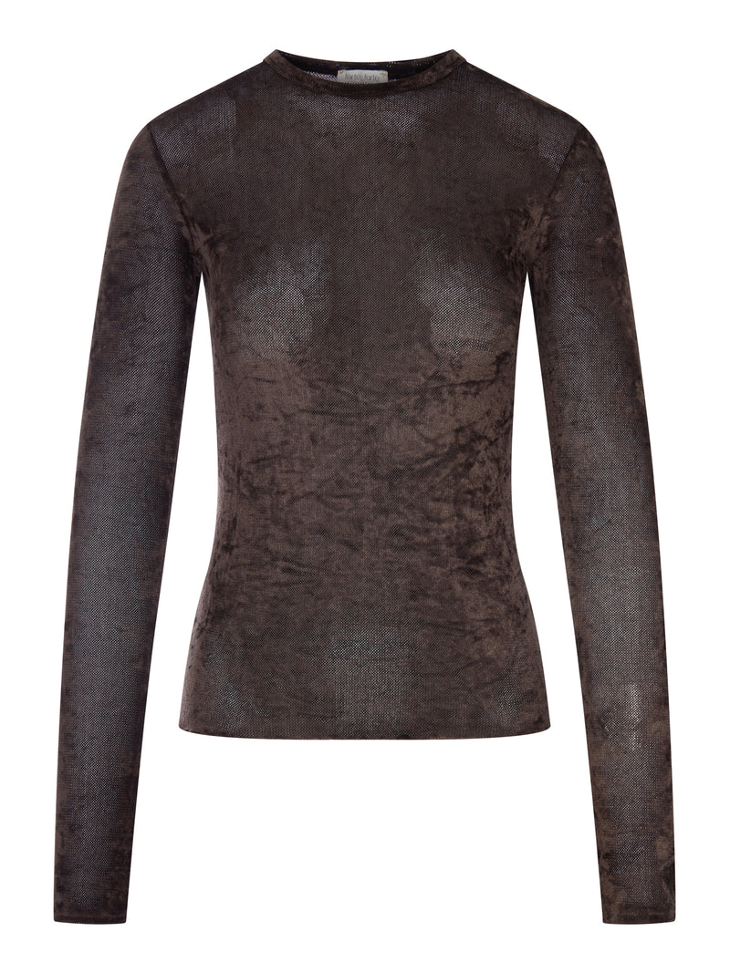 MARBLED VELVET EFFECT T-SHIRT