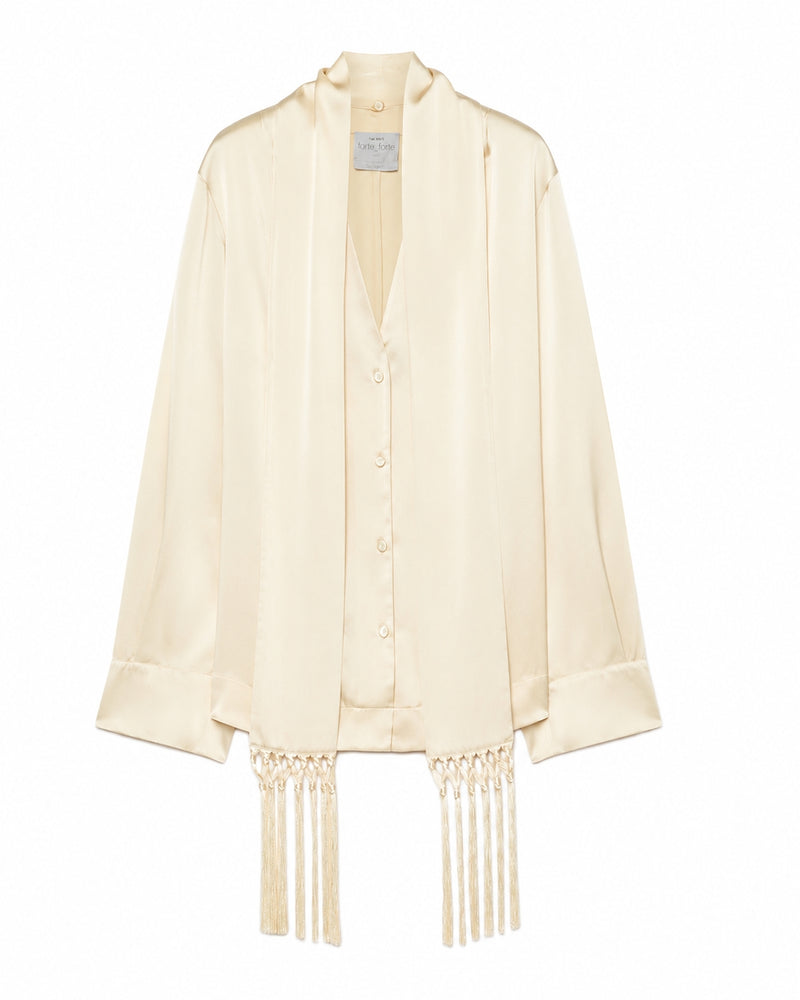 SILK SATIN SHIRT WITH SCARF