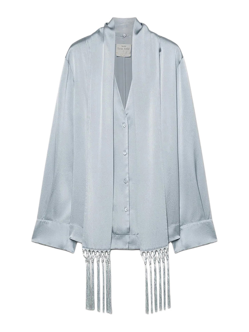 SILK SATIN SHIRT WITH SCARF