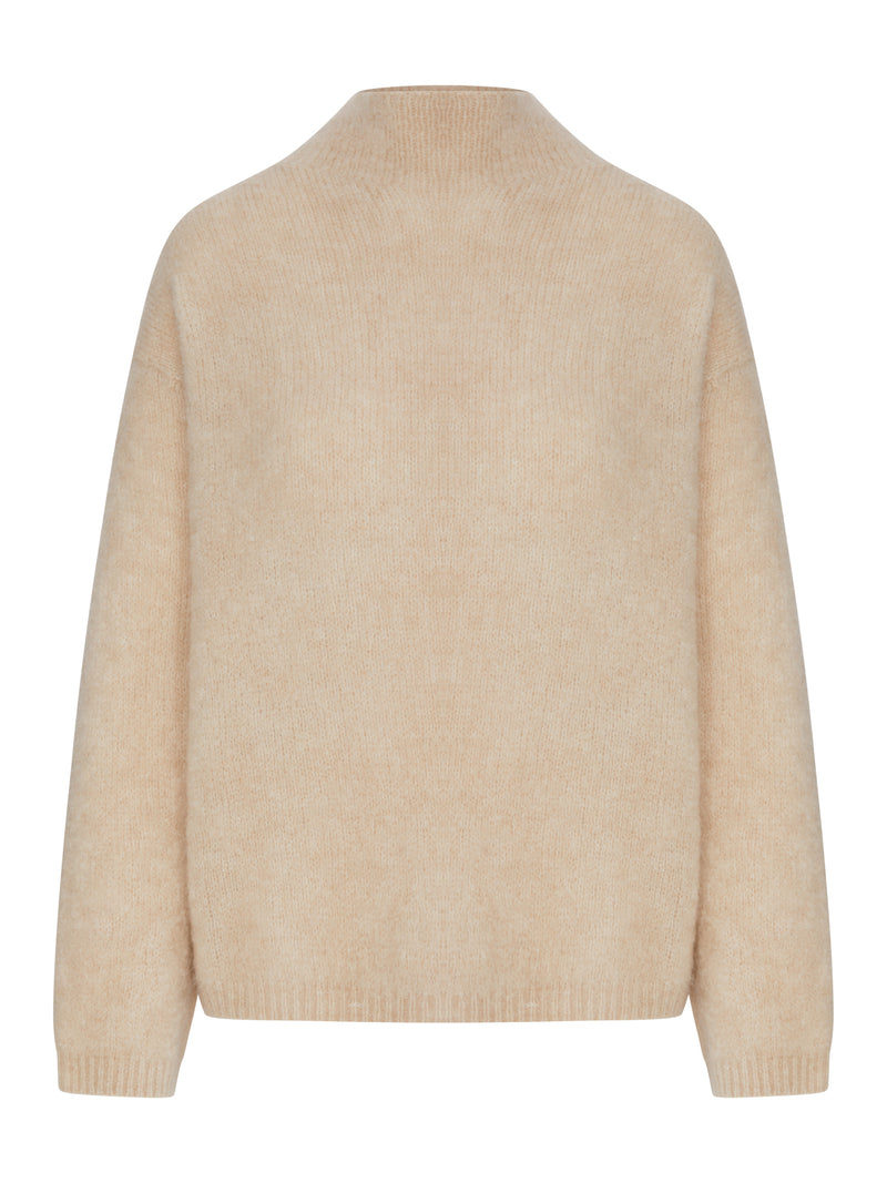 ALPACA BLEND SWEATER WITH HIGH NECK