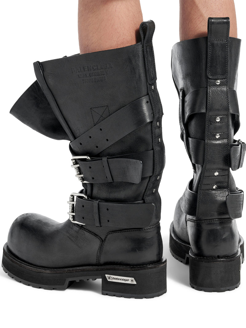 VENOM HIGH BOOTS IN BLACK CALFSKIN