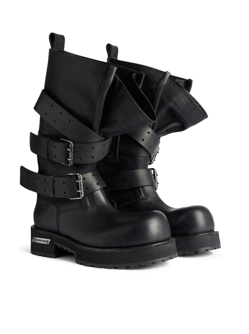 VENOM HIGH BOOTS IN BLACK CALFSKIN