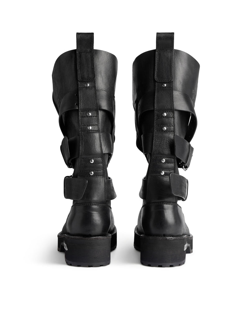 VENOM HIGH BOOTS IN BLACK CALFSKIN