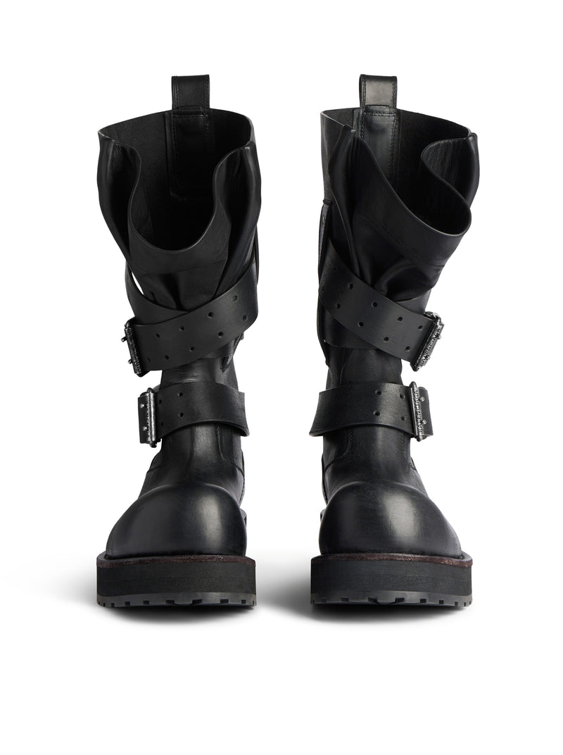 VENOM HIGH BOOTS IN BLACK CALFSKIN