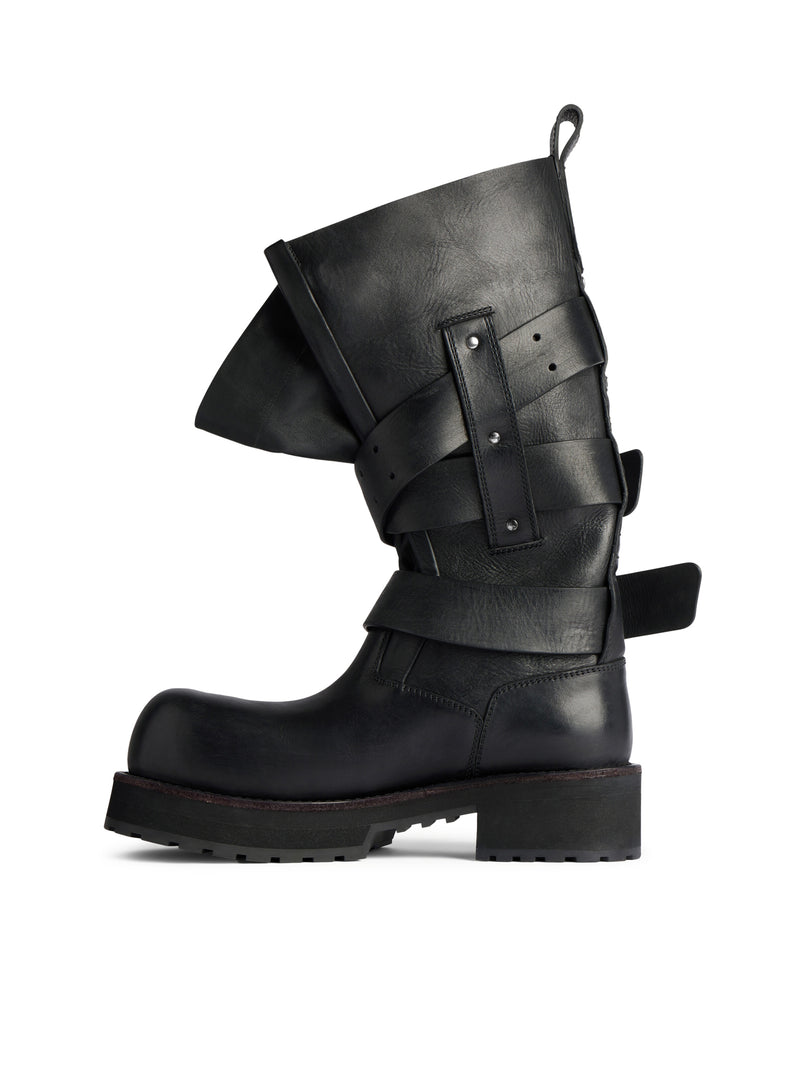 VENOM HIGH BOOTS IN BLACK CALFSKIN