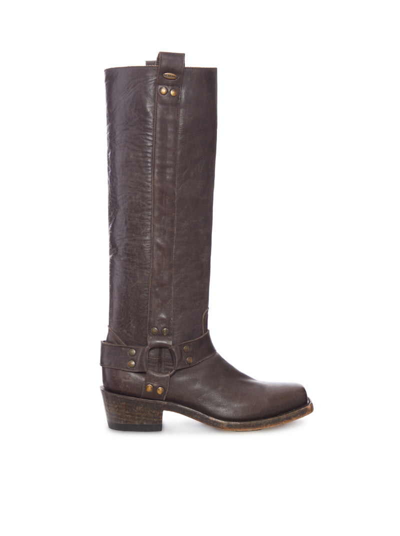 CANDELA MEXICANA BROWN LEATHER TALL BOOTS