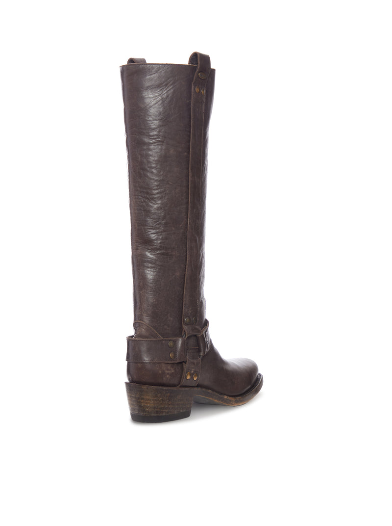 CANDELA MEXICANA BROWN LEATHER TALL BOOTS