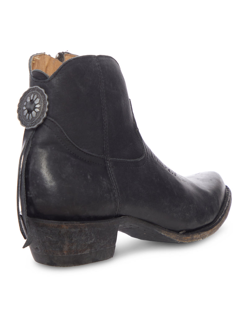 BONNIE MEXICANA BLACK LEATHER COWBOY BOOTS