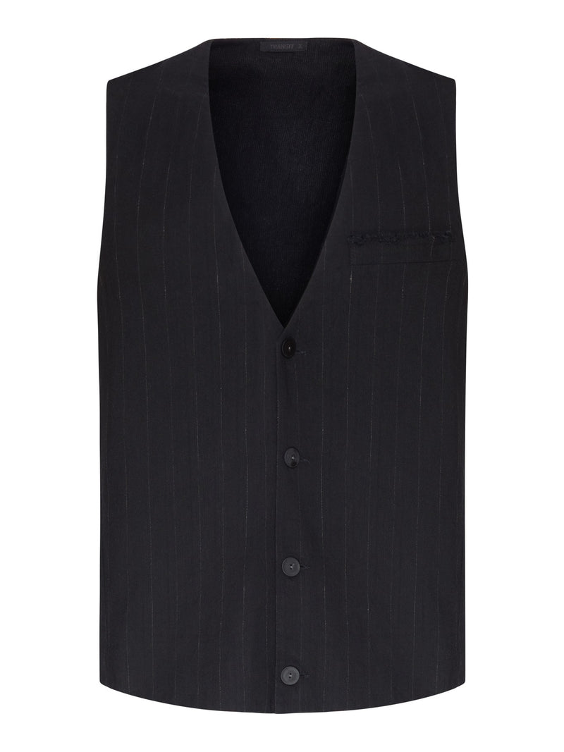 BLACK PINSTRIPED VEST