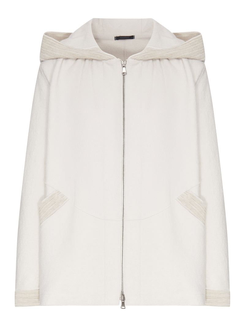 HOODED JACKET WITH TWO-WAY ZIP