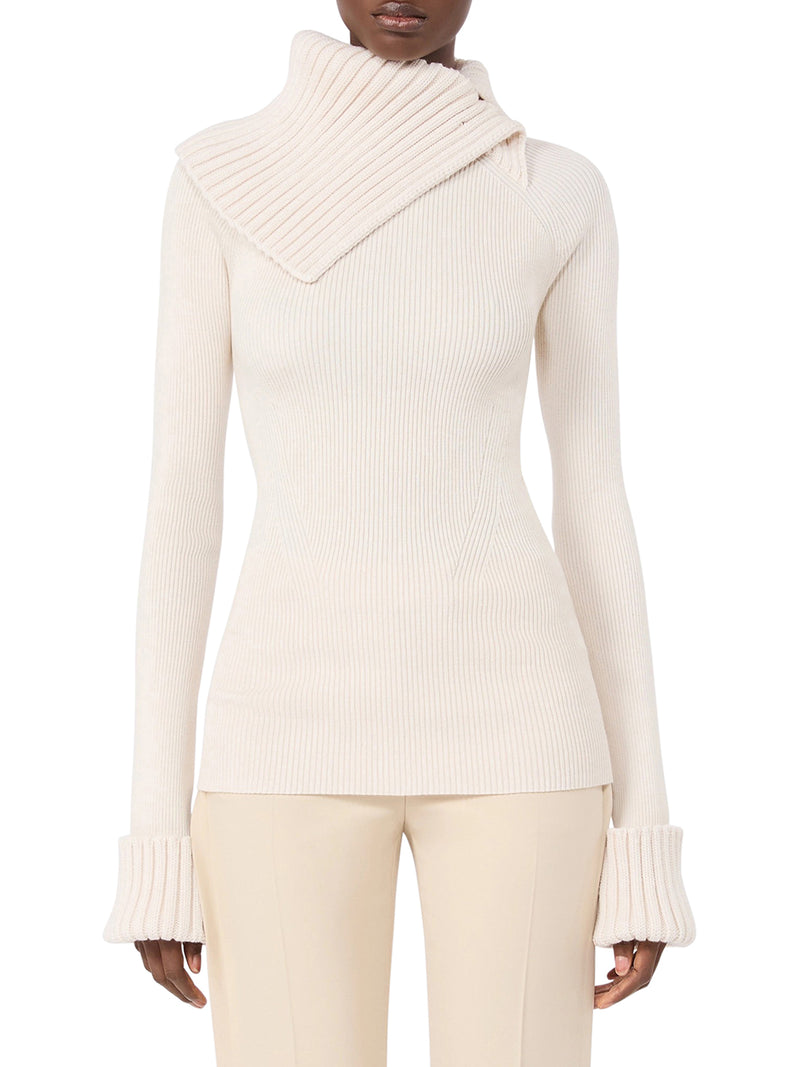 FITTED STRETCH WOOL SWEATER