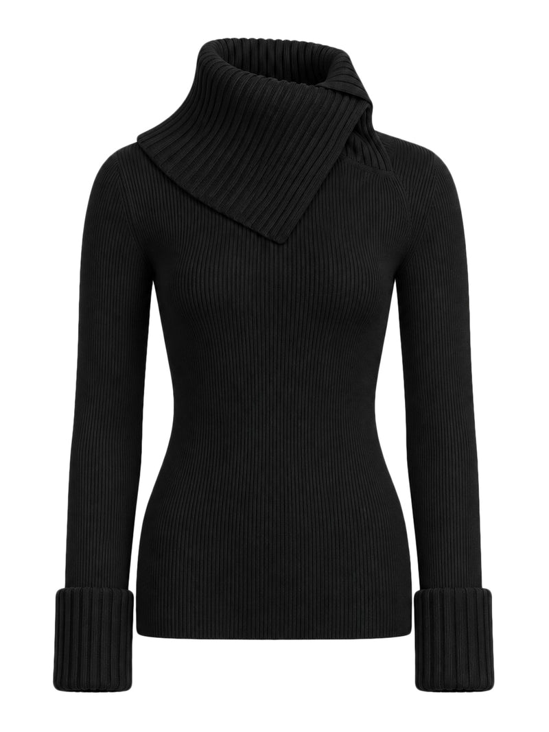 FITTED STRETCH WOOL SWEATER