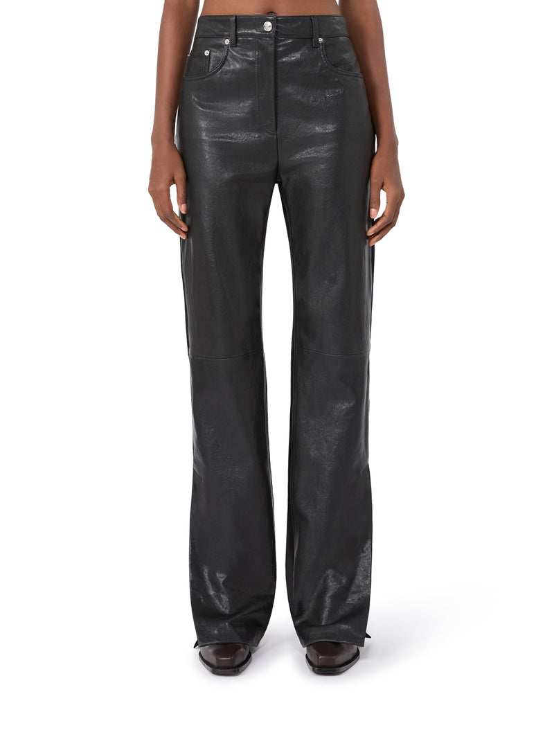 5-POCKET LEATHER AND SUEDE TROUSERS