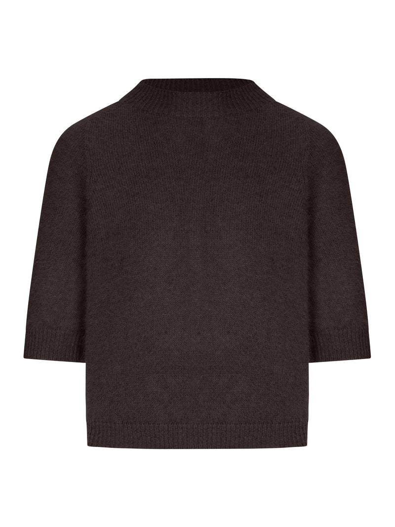 SHORT-SLEEVED ANGORA WOOL TOP