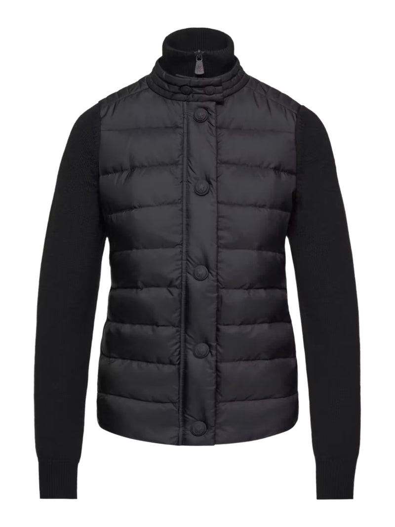 PADDED WOOL-BLEND CARDIGAN
