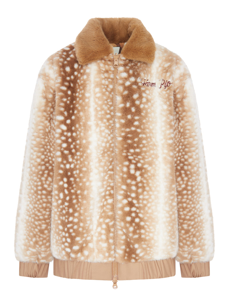 REVERSIBLE JACKET WITH FUR COLLAR