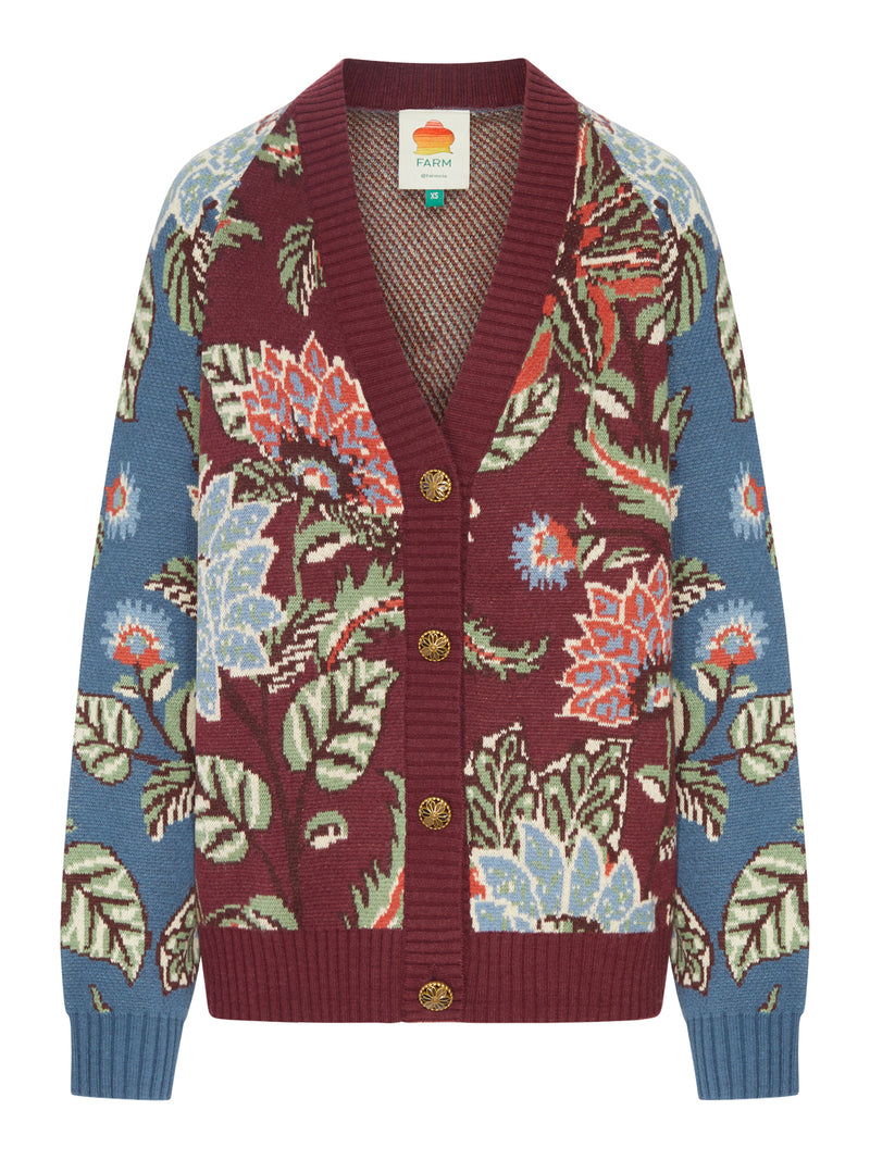 OVERSIZED FLORAL-PATTERN CARDIGAN