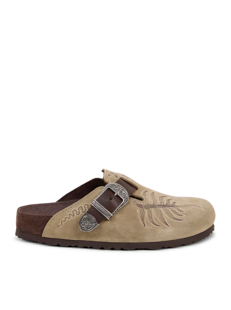 BOSTON SABOT IN EMBROIDERED SUEDE BIRKENSTOCK BY ETRO