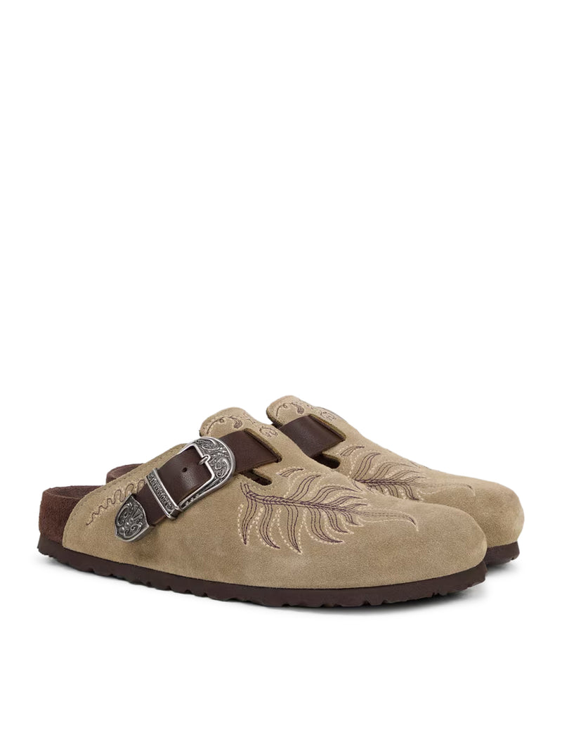 BOSTON SABOT IN EMBROIDERED SUEDE BIRKENSTOCK BY ETRO