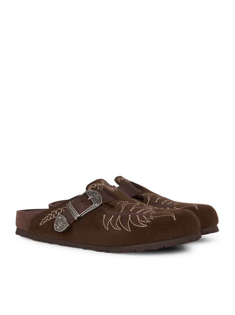 BOSTON SABOT IN EMBROIDERED SUEDE BIRKENSTOCK BY ETRO
