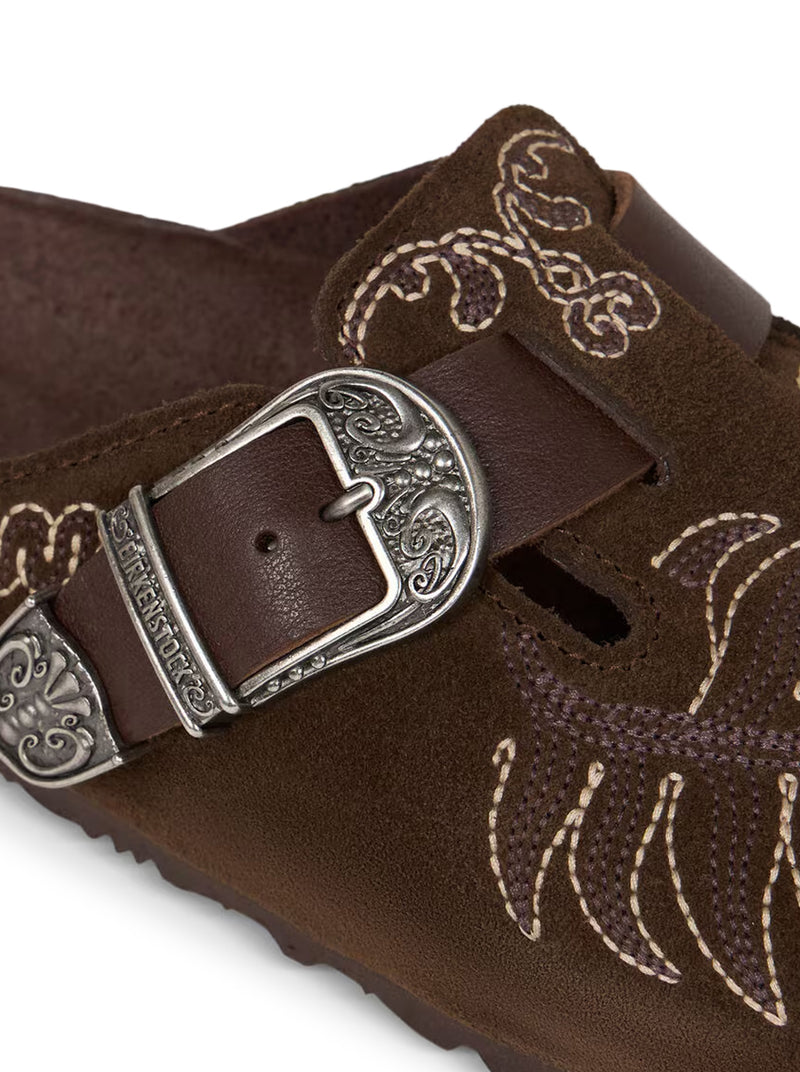 BOSTON SABOT IN EMBROIDERED SUEDE BIRKENSTOCK BY ETRO