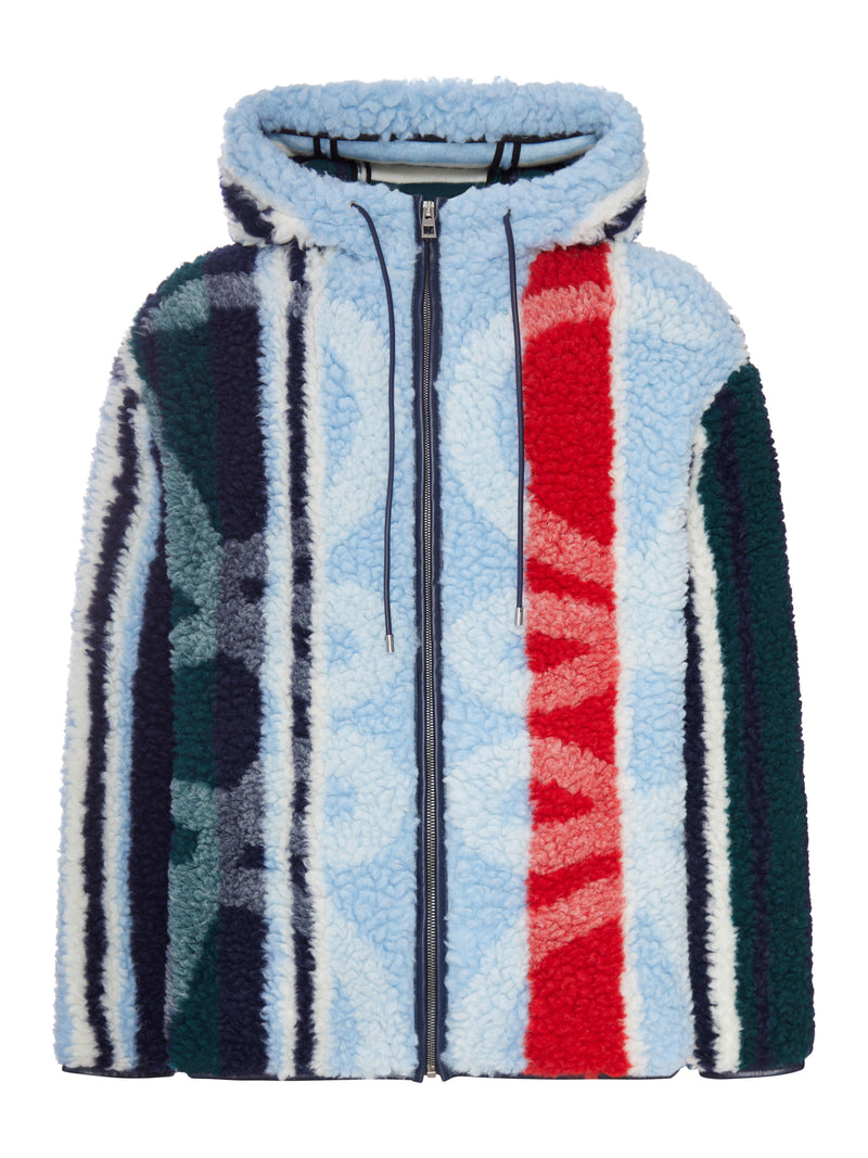 MULTICOLOR HOODED TEDDY JACKET