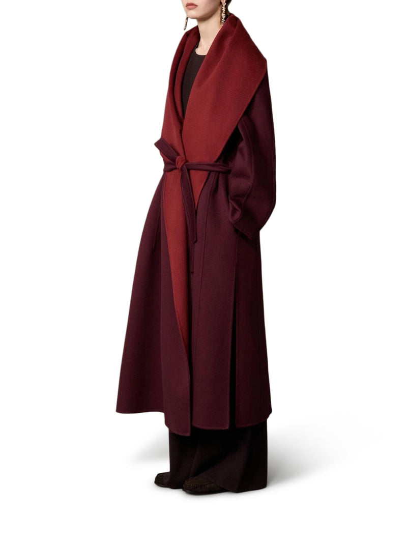 REVERSIBLE BRUSHED CASHMERE SCARF-STYLE COAT