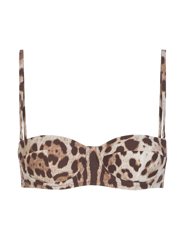 leopard bikini top