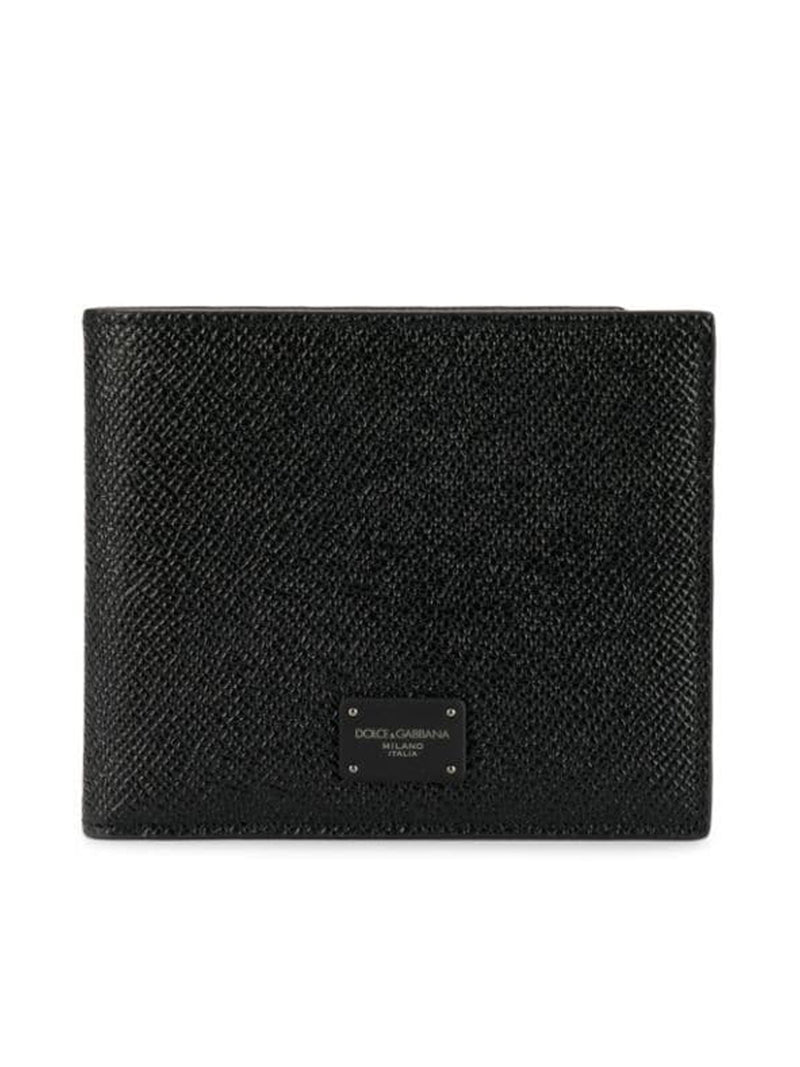 Dauphine Grained Leather Wallet in Black - Dolce Gabbana