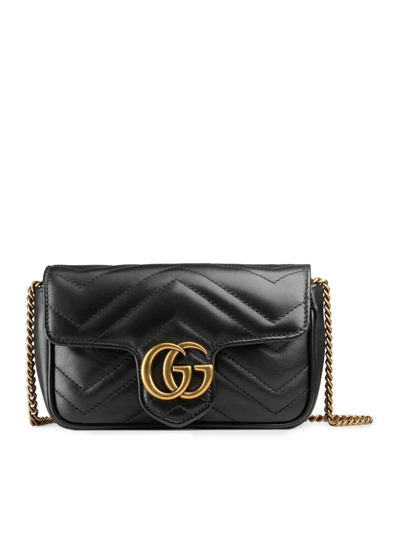 GUCCI: Marmont mini Pochette in quilted leather - Black